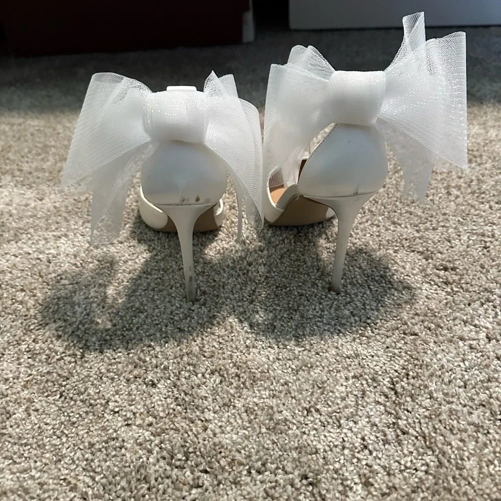 Steve Madden Valenteen Heel in White Satin - Picture 2 of 5